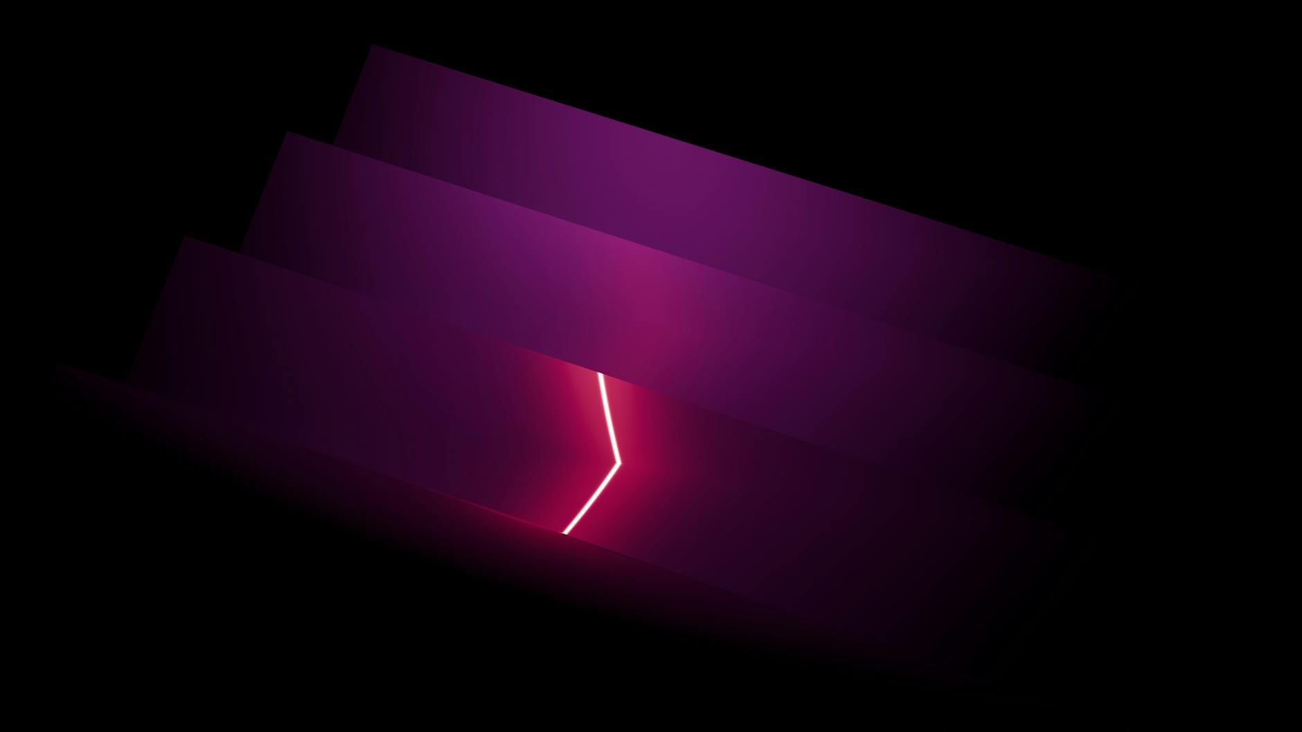 Full control Glowing neon abstract three-dimensional render in blue and magenta