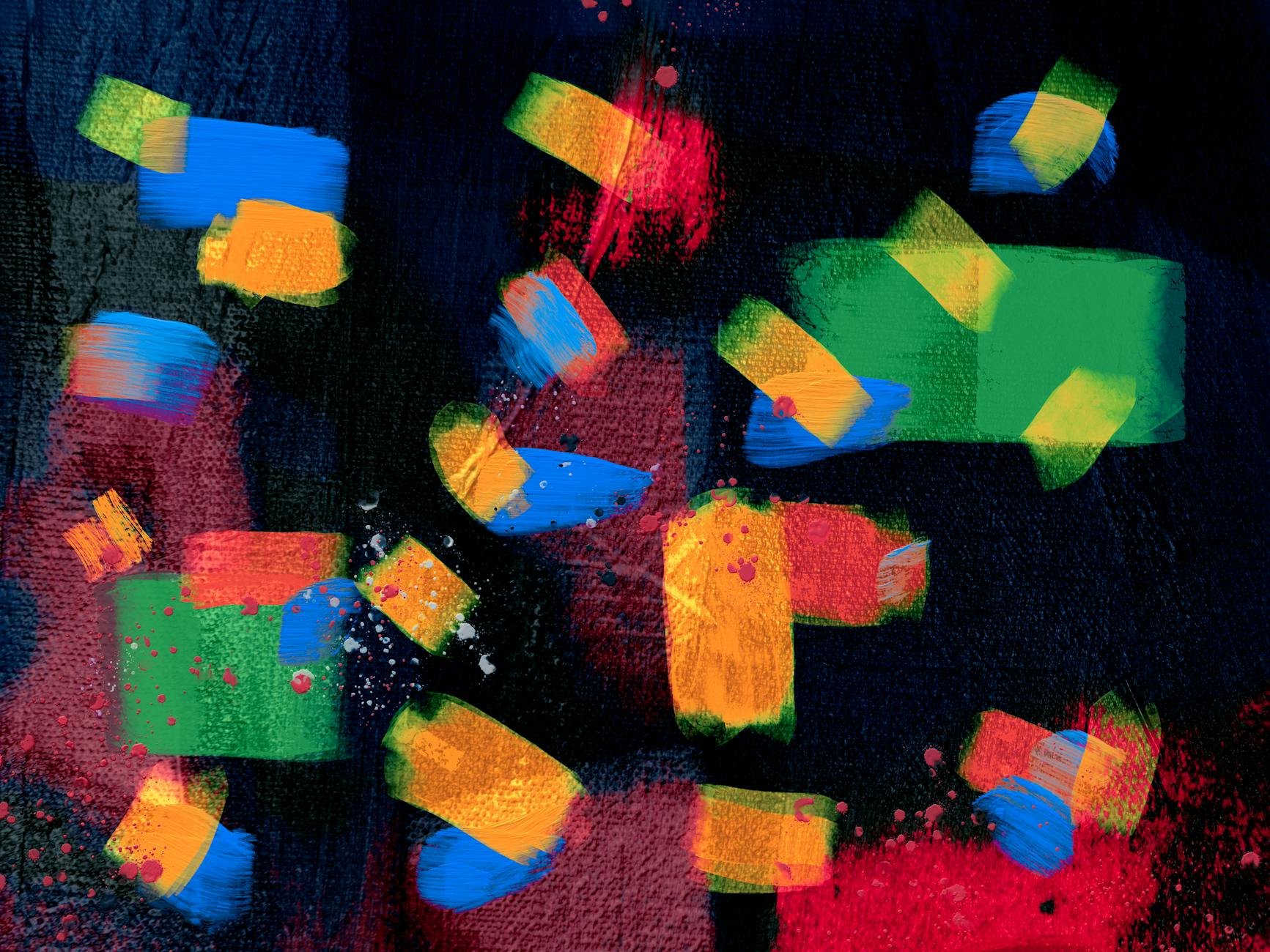 The painterly look Vivid abstract digital artwork in saturated colors